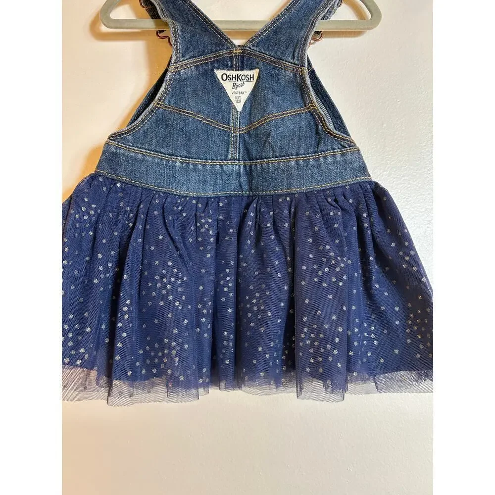 OSHKOSH B’GOSH Girl’s Denim Overall Dress / Size: 12 Months